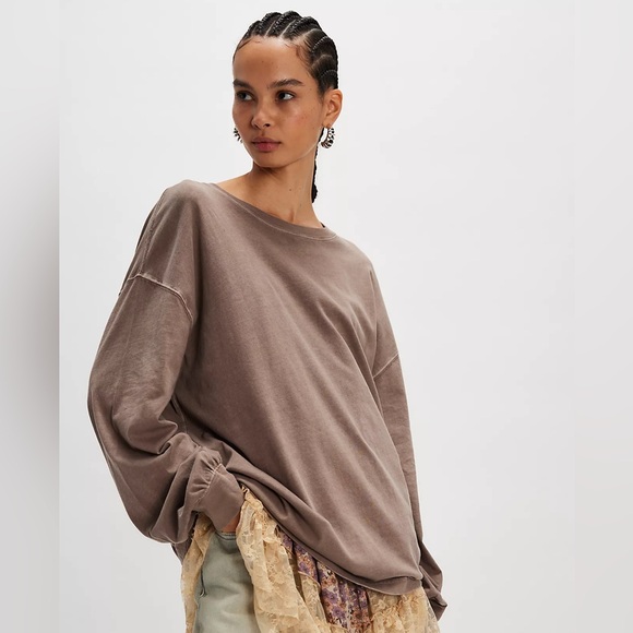 Free People Tops - We The Free Camden Sweatshirt Dusted Coco SZ XL NWT SOLD OUT